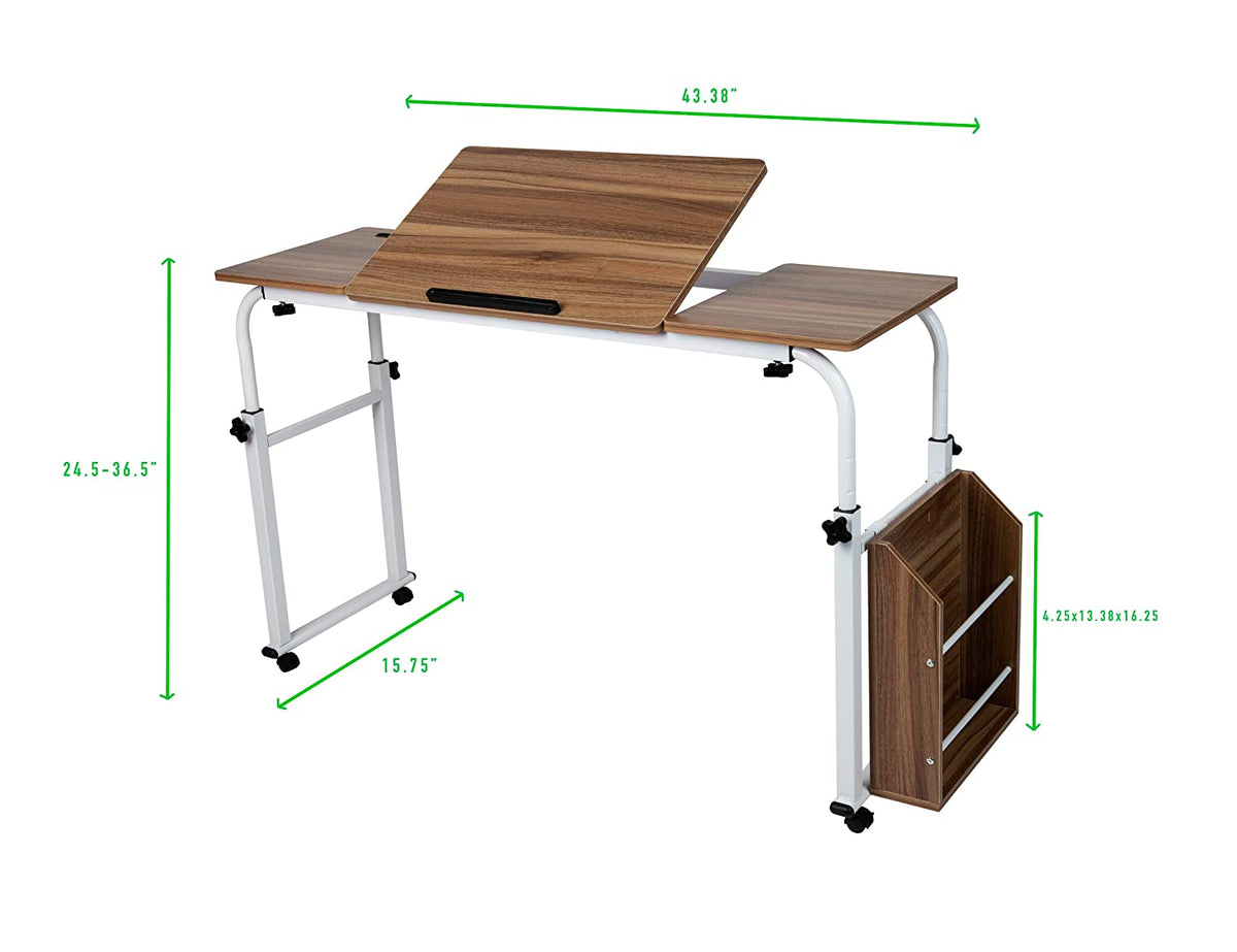 Over Bed Table Adjustable Home-Office-desks Brown - BED