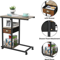Overbed Laptop Table Mobile C Shaped Couch Side Table