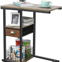 Overbed Laptop Table Mobile C Shaped Couch Side Table