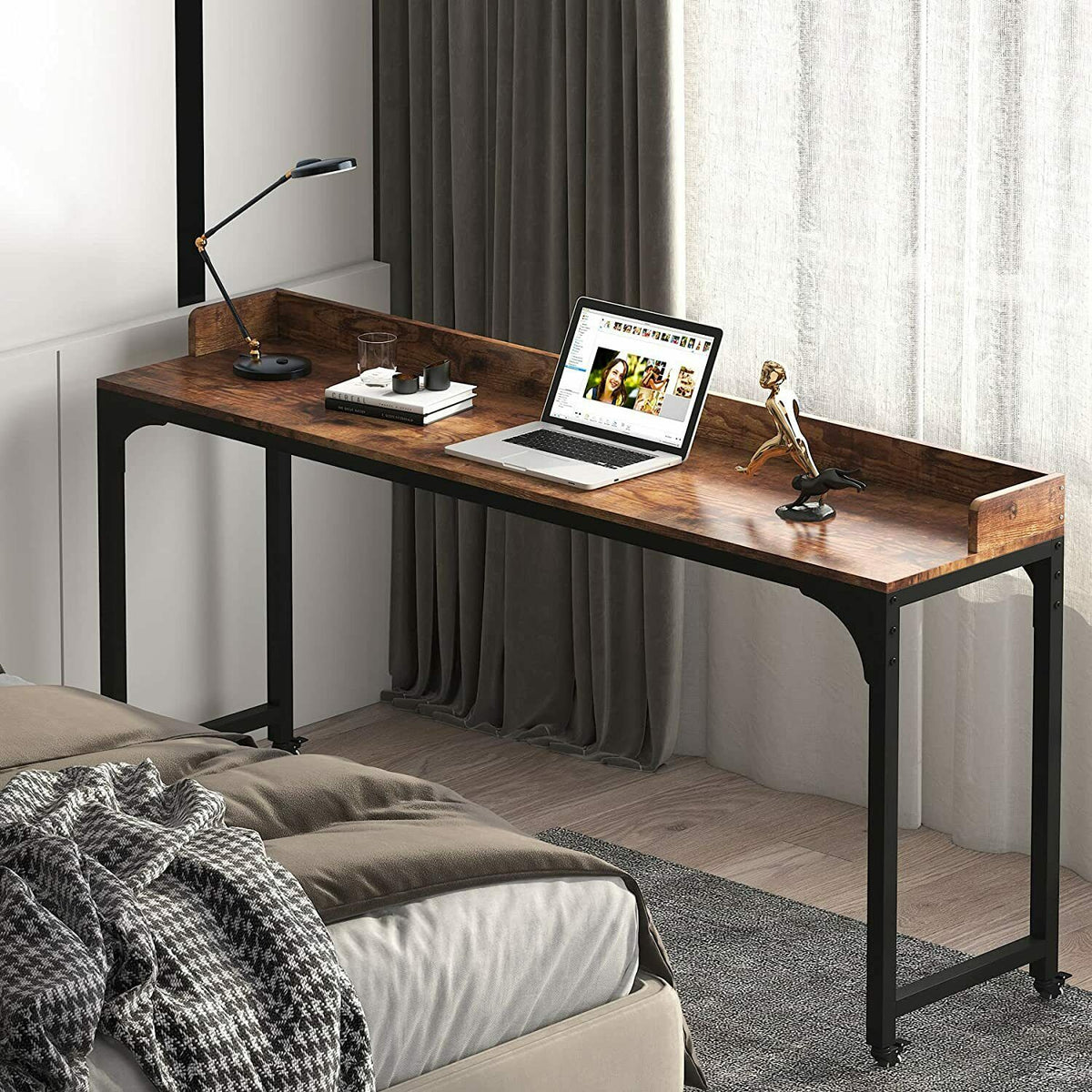 Overbed Table Heavy-Duty Rolling Bed Table Mobile Over