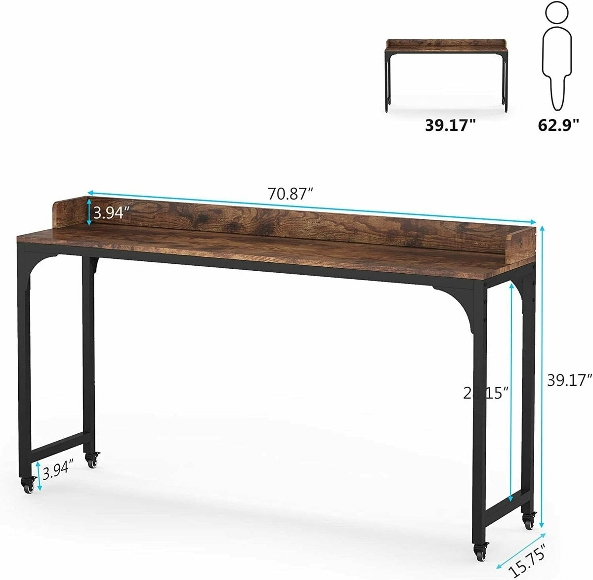 Overbed Table Heavy-Duty Rolling Bed Table Mobile Over
