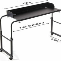Overbed Table Height Adjustable Table Over the Bed wheels