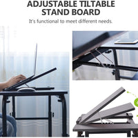 Overbed Table with Wheels Laptop Desk Cart Table Over