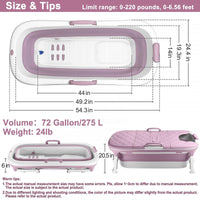 Portable Foldable Bathtub For Adults Children 54 - 54 inches