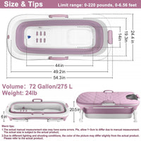 Portable Foldable Bathtub For Adults Children 54 - 54 inches