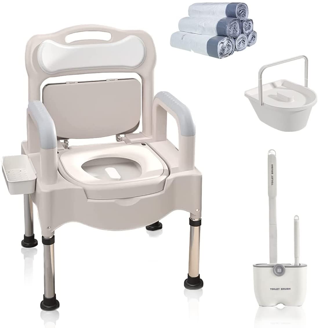 Portable Home Bedside Commode Chair Adult Potty Chair for