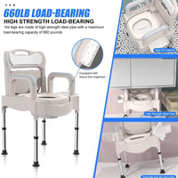 Portable Home Bedside Commode Chair I Adult Potty Chair for