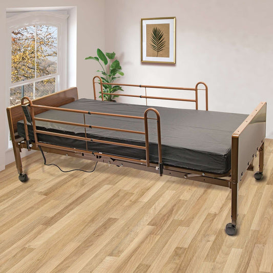Meubon Adjustable Height Full Electric Hospital Bed with Full Rails - 36"x80" I Enhance Patient Care Today I Model MEB6123