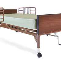 Meubon Semi-Electric Hospital Bed Package with Mattress and Half Rails I Comfort and Safety Guaranteed