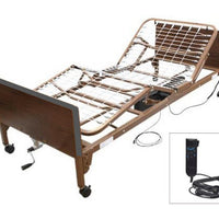Meubon Semi-Electric Hospital Bed Package with Mattress and Half Rails I Comfort and Safety Guaranteed
