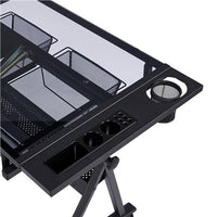 Glass Art Desk: Adjustable Height Drafting Table for Artists/Painters with Versatile Tabletop
