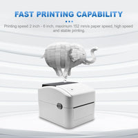 Shipping Label Printer: USB Direct Thermal Barcode Printer with 4x6 Inch Labels - Includes 6 Rolls