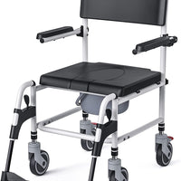 Shower Wheelchair Bedside Rolling Commode with Locking