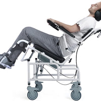 Tilt-in-Space Reclining Shower Commode Wheelchair for Adults