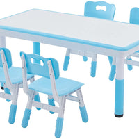 Toddler Table and Chairs Set Height-Adjustable Scrubtable